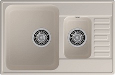 GranFest QUARZ (ECO-21К) Мойка 1.5-чаш+кр. 740*480 (белый)